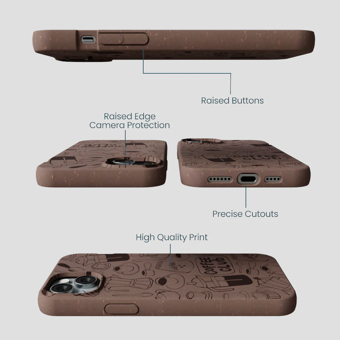 Chocolate Brown Coffee Club iPhone 14 Plus Case - Image 3