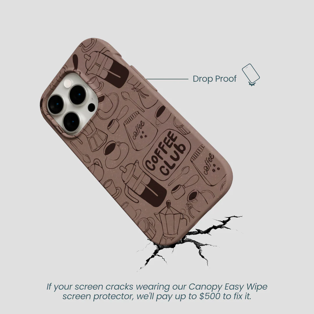 Chocolate Brown Coffee Club iPhone 14 Pro Case - Image 5