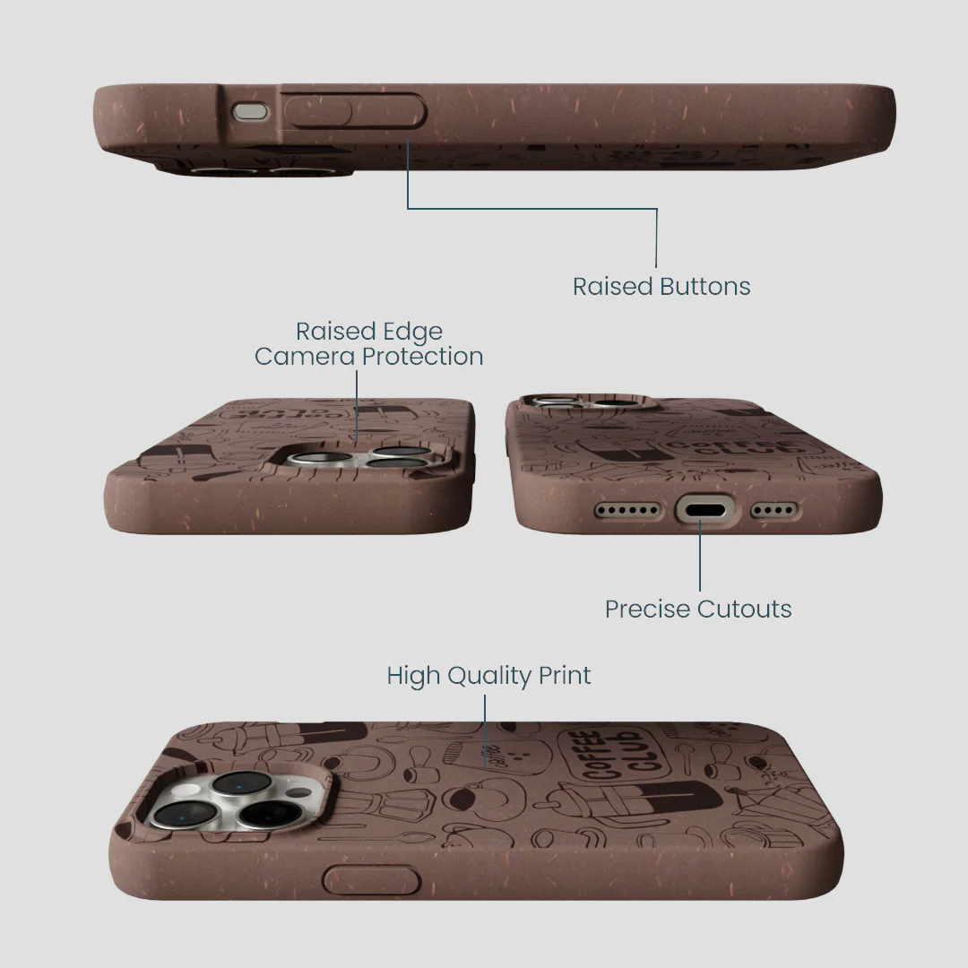 Chocolate Brown Coffee Club iPhone 14 Pro Max Case - Image 3