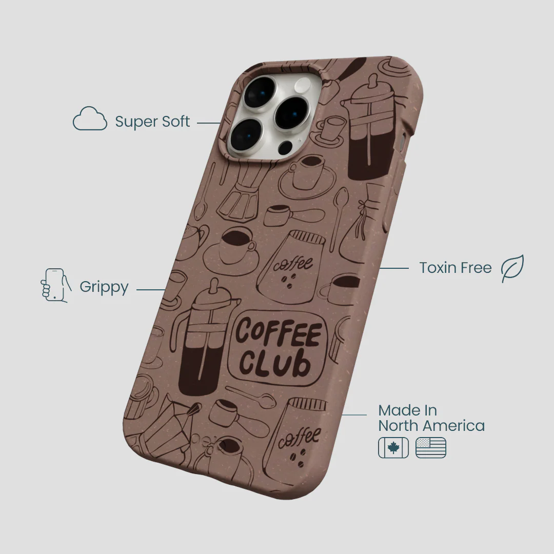 Chocolate Brown Coffee Club iPhone 14 Pro Max Case - Image 4