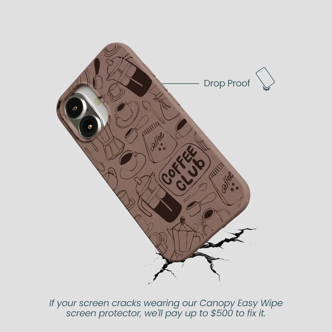 Chocolate Brown Coffee Club iPhone 16 Case - Image 5