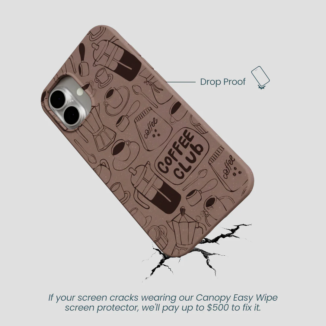 Chocolate Brown Coffee Club iPhone 16 Plus Case - Image 5