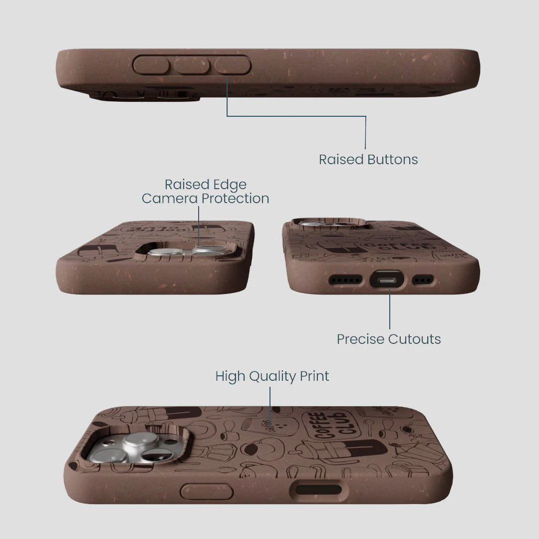 Chocolate Brown Coffee Club iPhone 16 Pro Case - Image 3