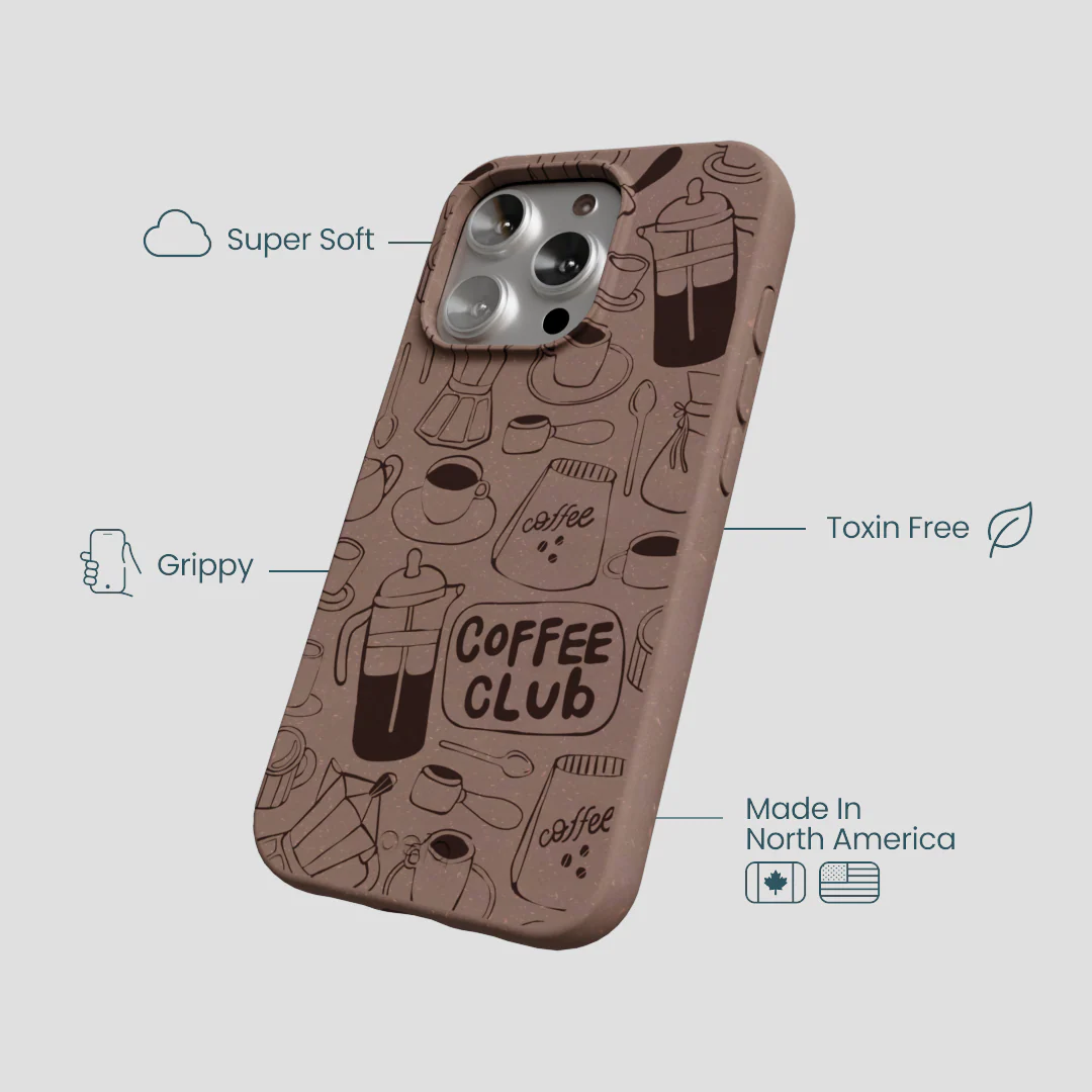 Chocolate Brown Coffee Club iPhone 16 Pro Case - Image 4