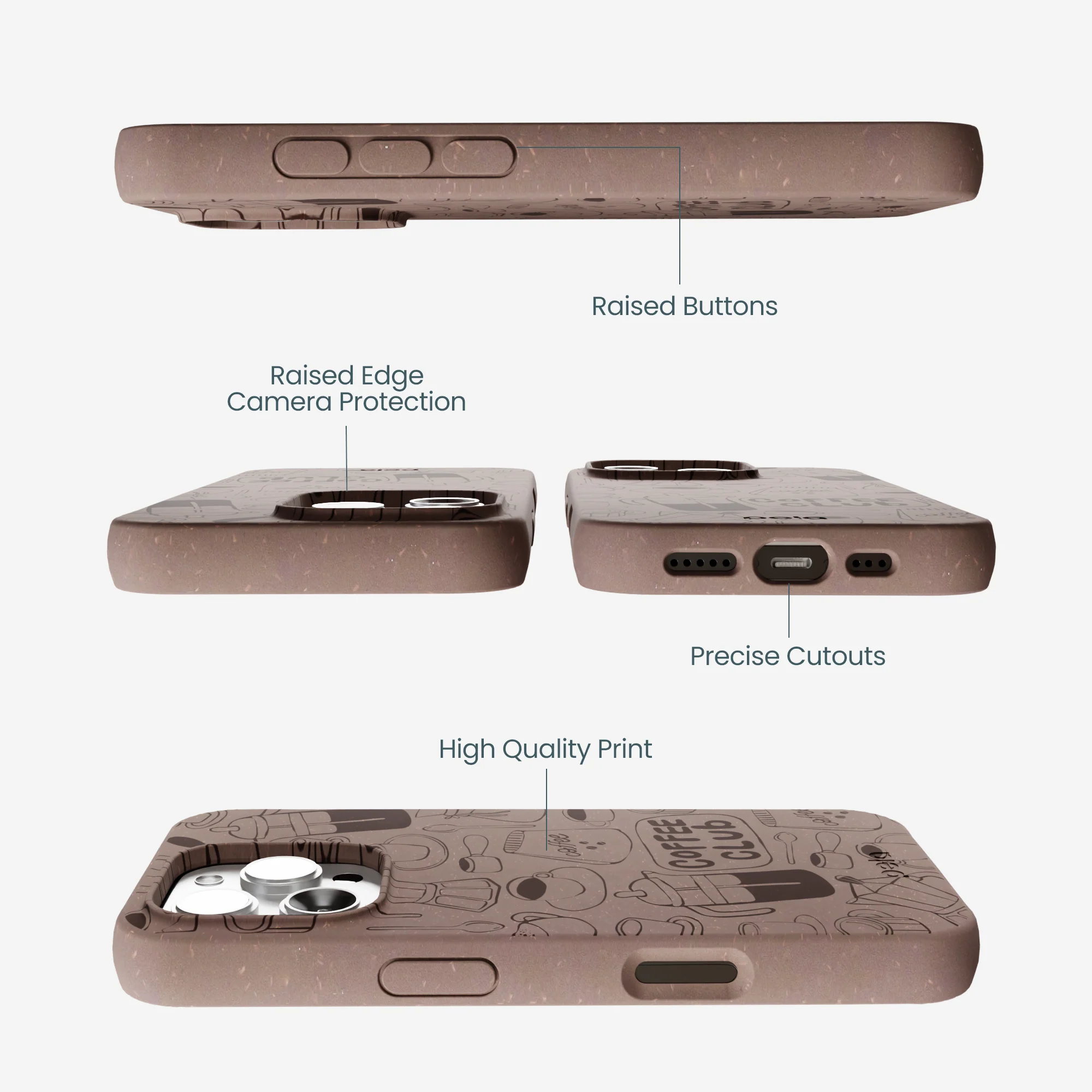 Chocolate Brown Coffee Club iPhone 16 Pro Max Case - Image 3