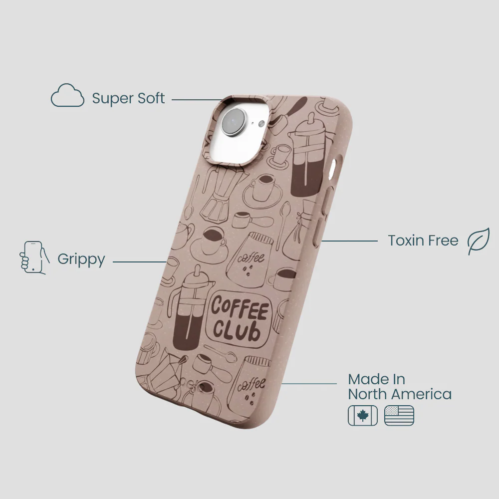 Chocolate Brown Coffee Club iPhone 16e/17e Case - Image 4