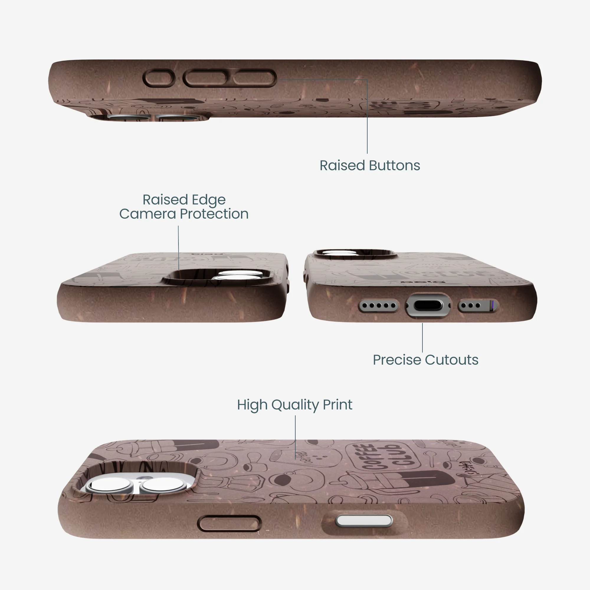 Chocolate Brown Coffee Club iPhone 17 Case - Image 3