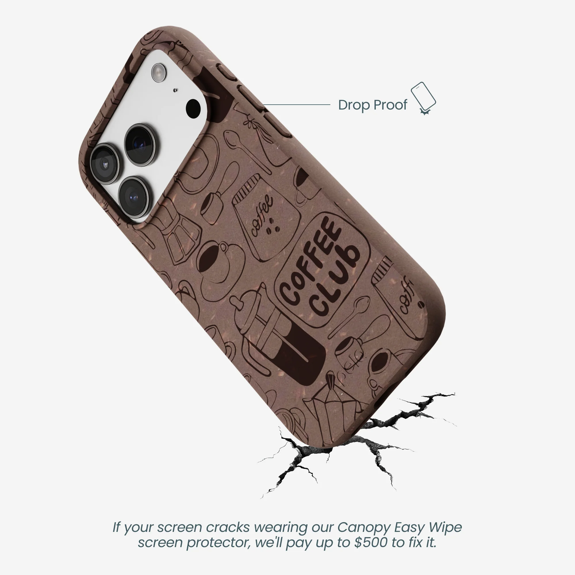 Chocolate Brown Coffee Club iPhone 17 Pro Case - Image 5