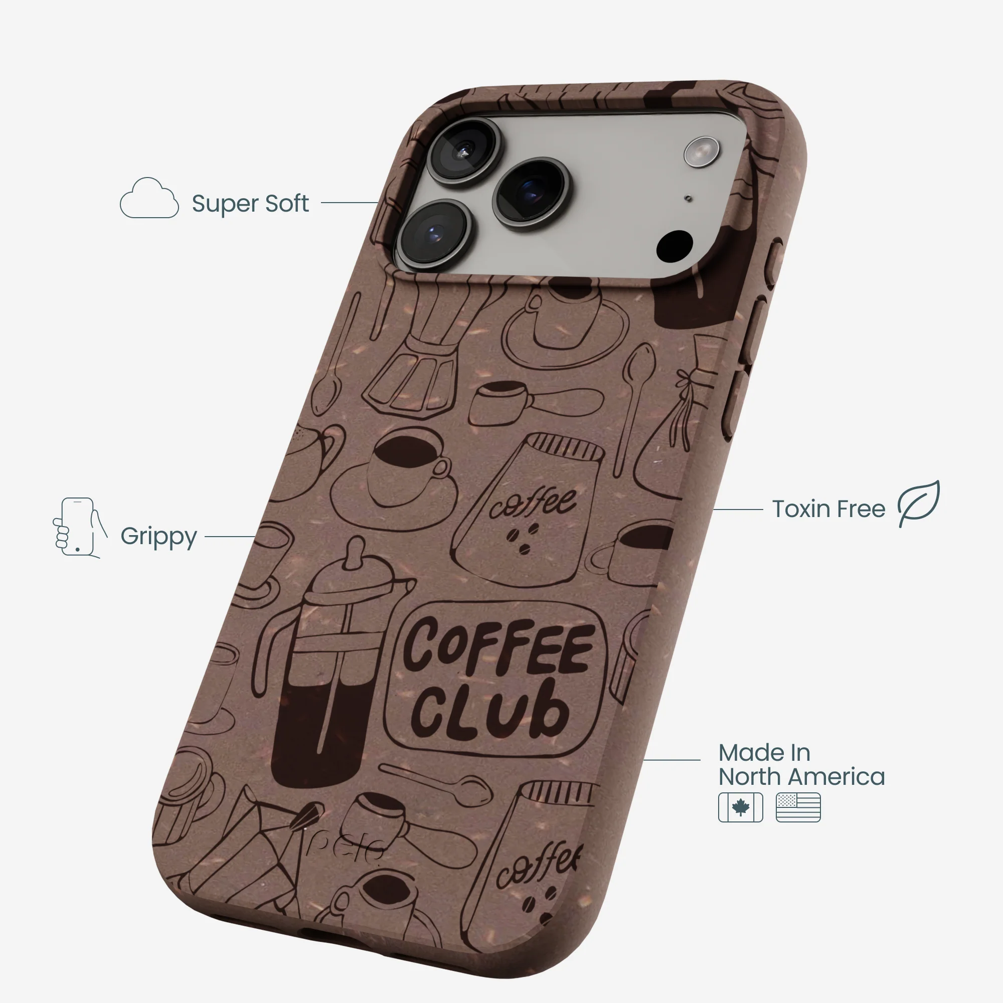 Chocolate Brown Coffee Club iPhone 17 Pro Max Case - Image 4