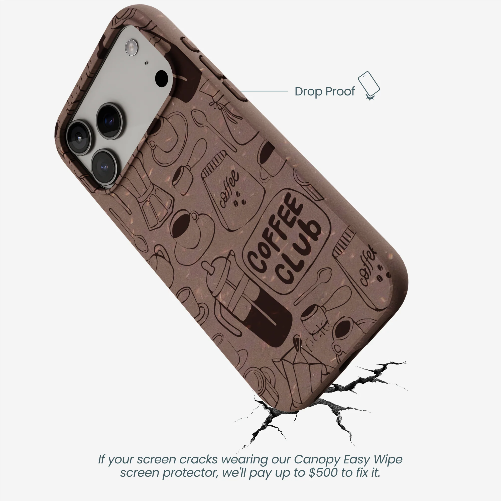 Chocolate Brown Coffee Club iPhone 17 Pro Max Case - Image 5