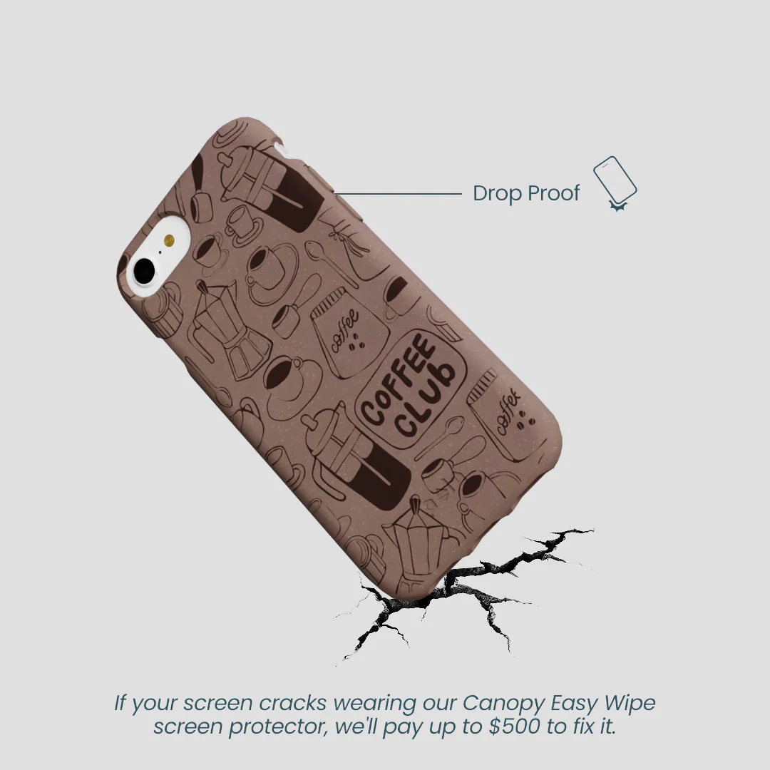 Chocolate Brown Coffee Club iPhone 6/6s/7/8/SE Case - Image 5