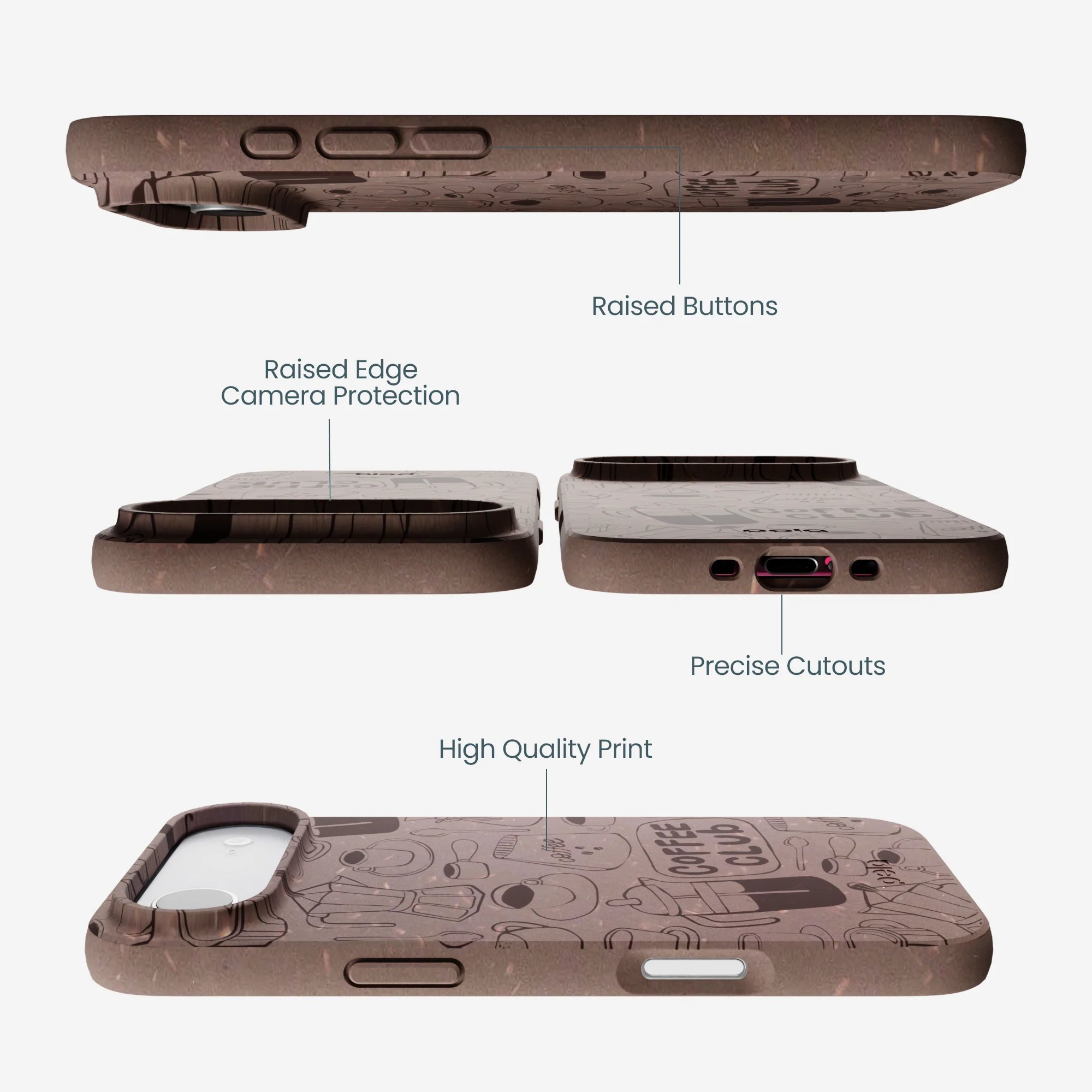 Chocolate Brown Coffee Club iPhone Air Case - Image 3