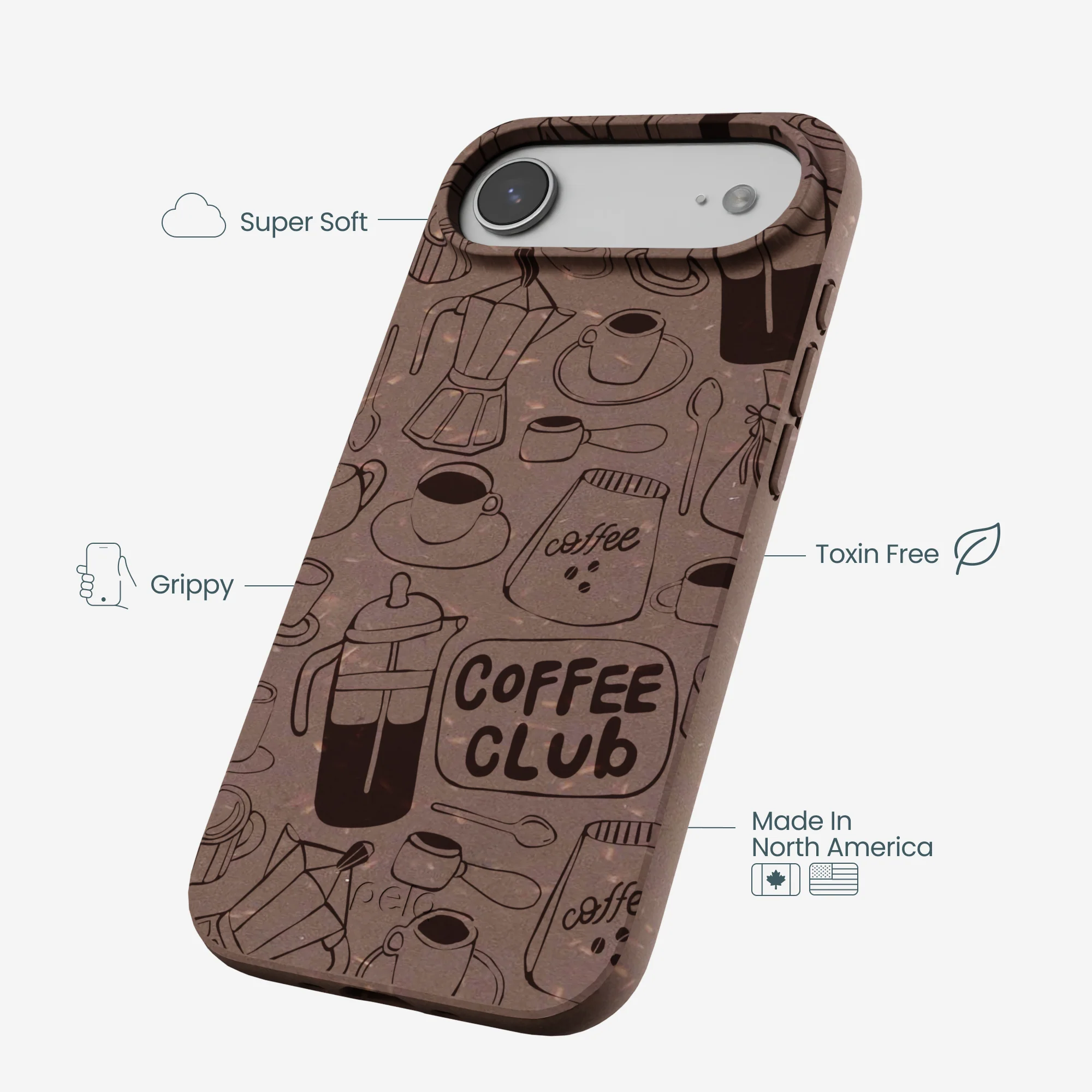 Chocolate Brown Coffee Club iPhone Air Case - Image 4