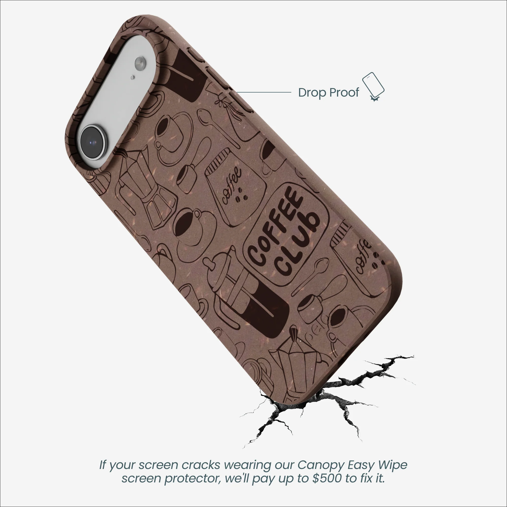 Chocolate Brown Coffee Club iPhone Air Case - Image 5