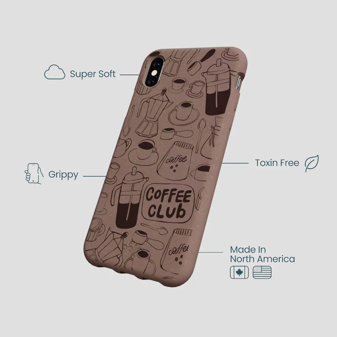 Chocolate Brown Coffee Club iPhone XR Case - Image 4