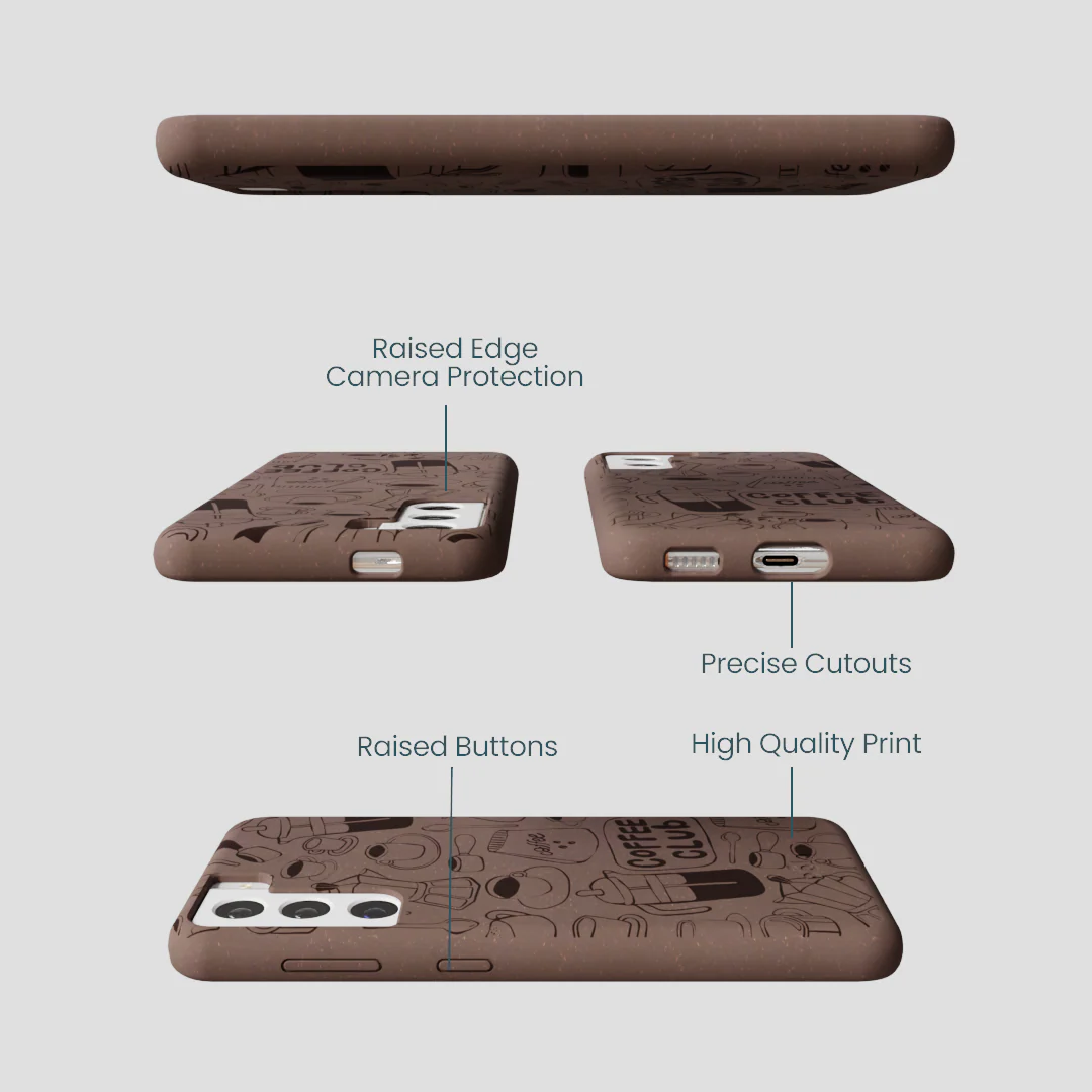 Chocolate Brown Coffee Club Samsung Galaxy S22 Case - Image 3