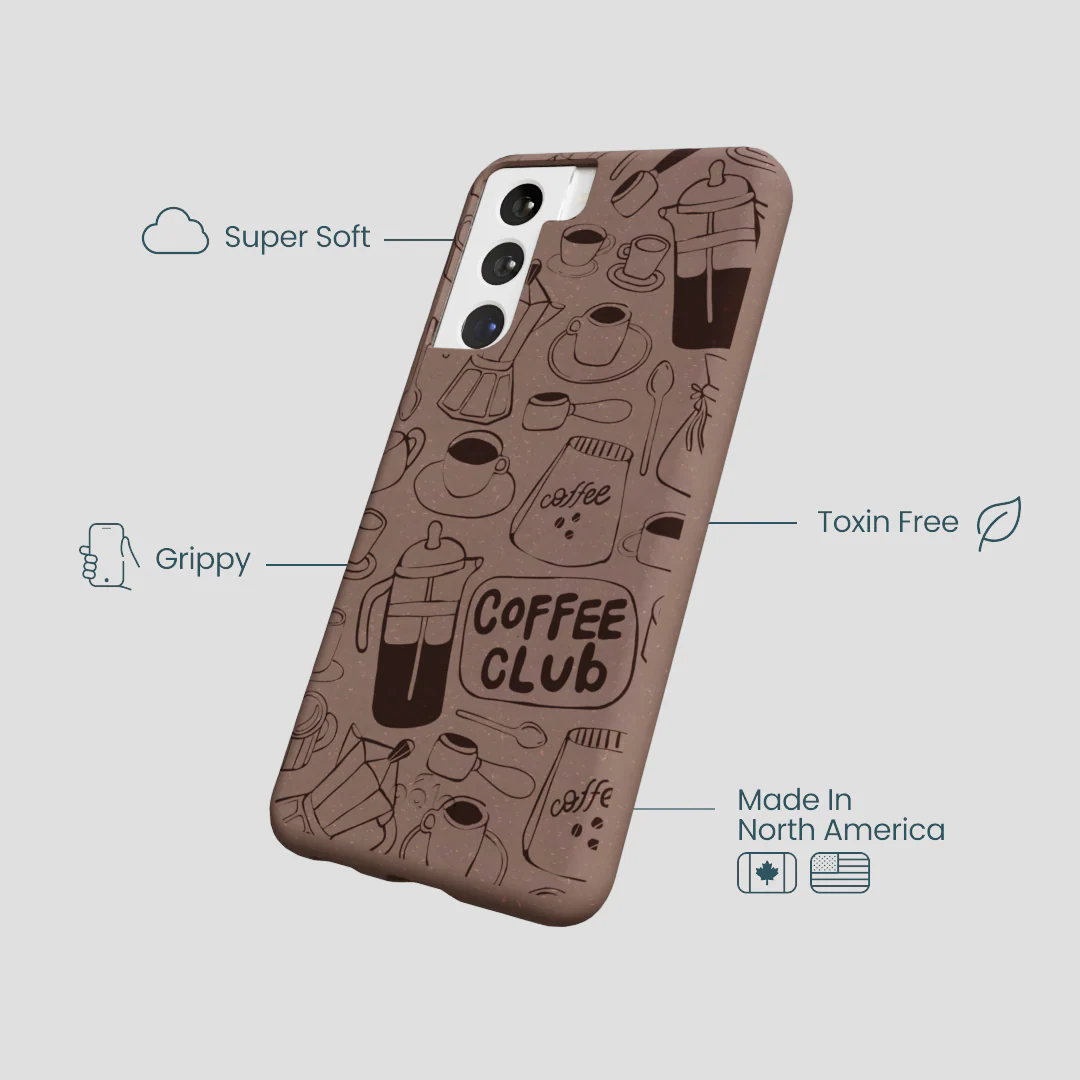 Chocolate Brown Coffee Club Samsung Galaxy S22 Case - Image 4