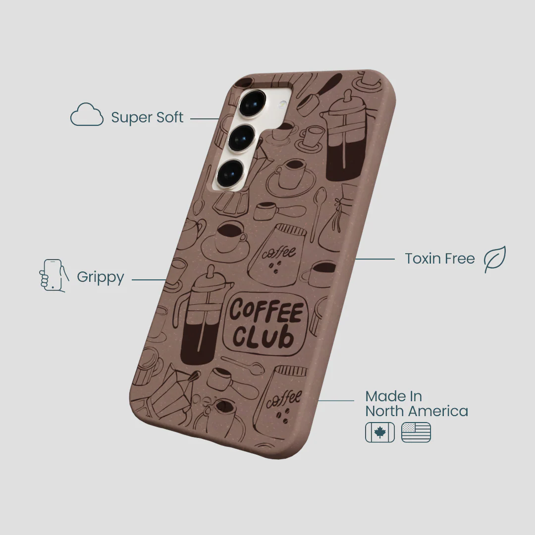 Chocolate Brown Coffee Club Samsung Galaxy S23 Case - Image 4
