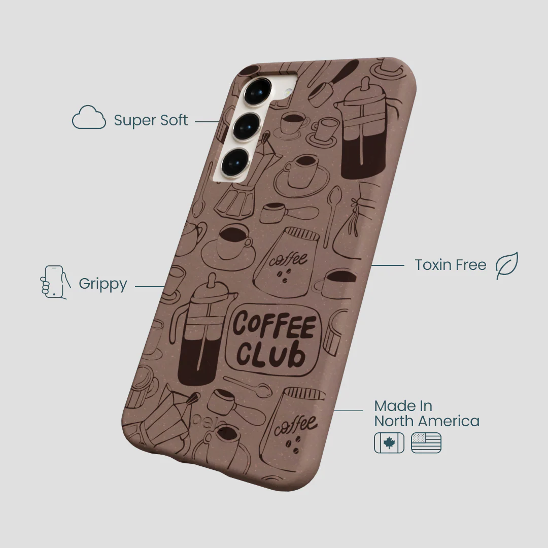 Chocolate Brown Coffee Club Samsung Galaxy S23+(Plus) Case - Image 4