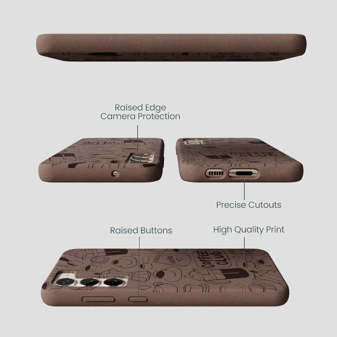 Chocolate Brown Coffee Club Samsung Galaxy S24+(Plus) Case - Image 3