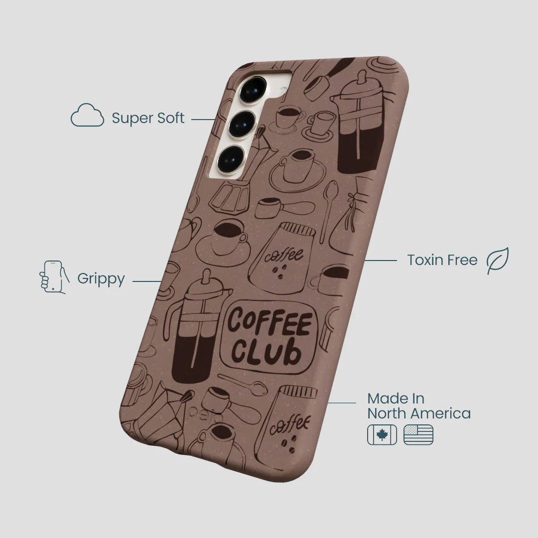 Chocolate Brown Coffee Club Samsung Galaxy S24+(Plus) Case - Image 4