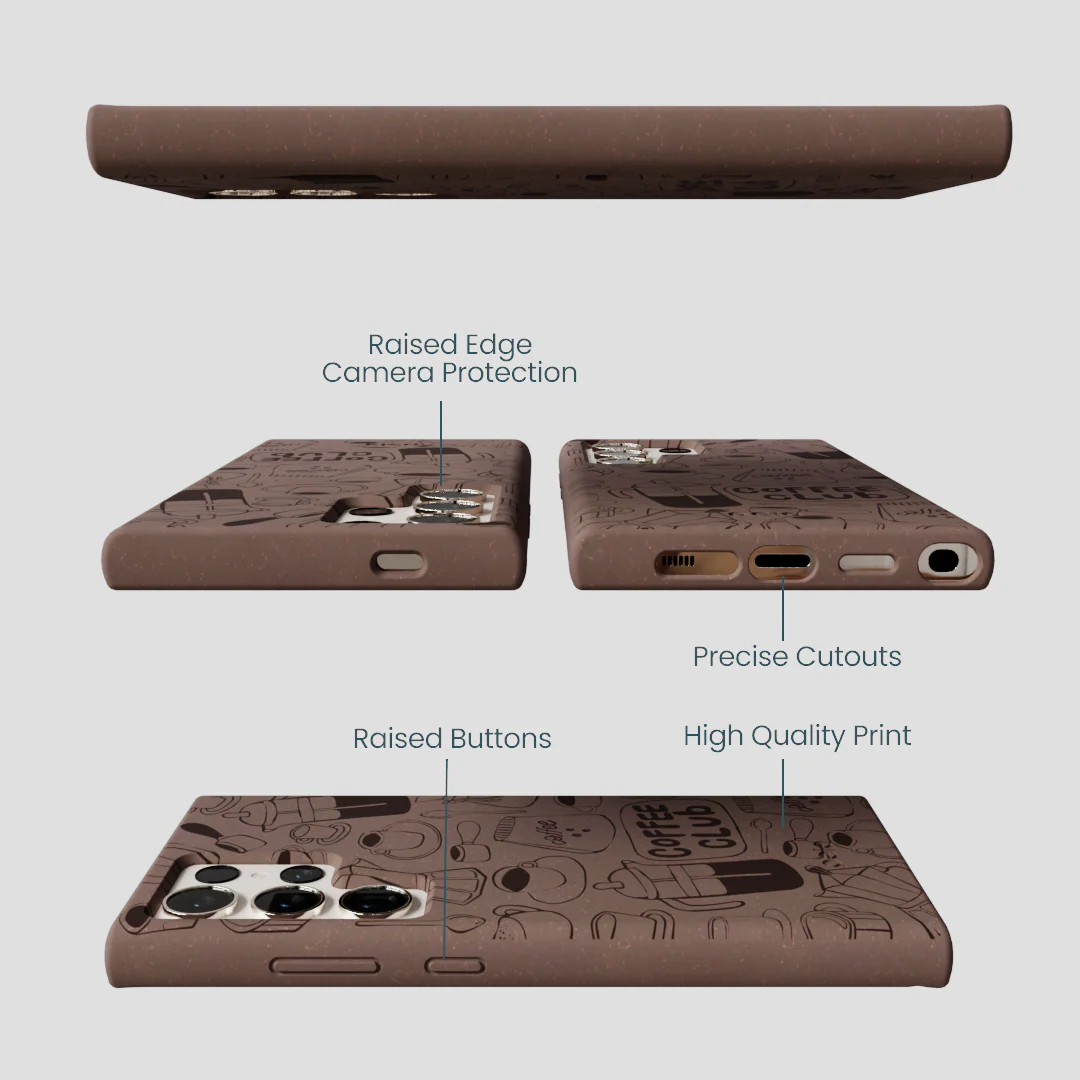 Chocolate Brown Coffee Club Samsung Galaxy S24 Ultra Case - Image 3
