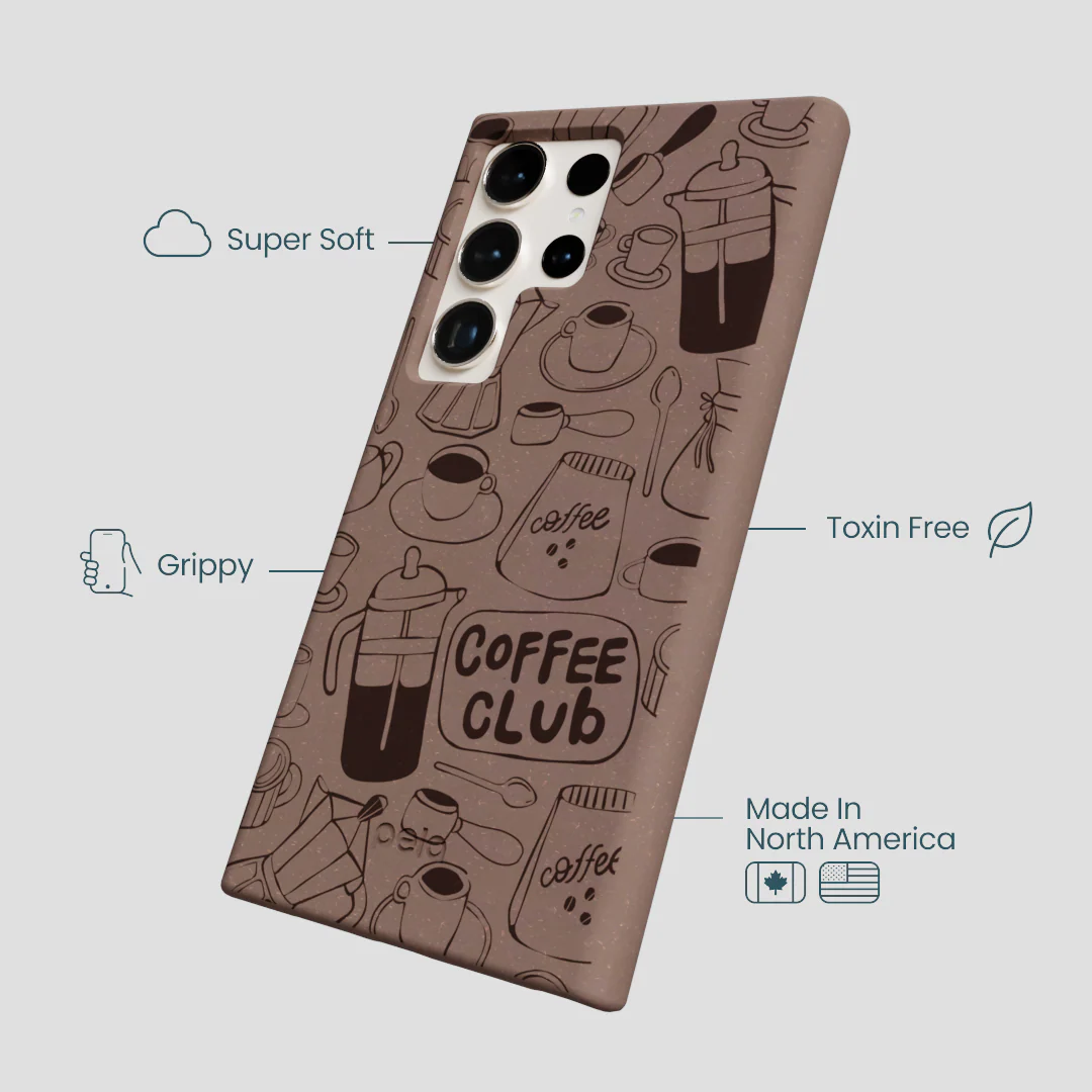 Chocolate Brown Coffee Club Samsung Galaxy S24 Ultra Case - Image 4