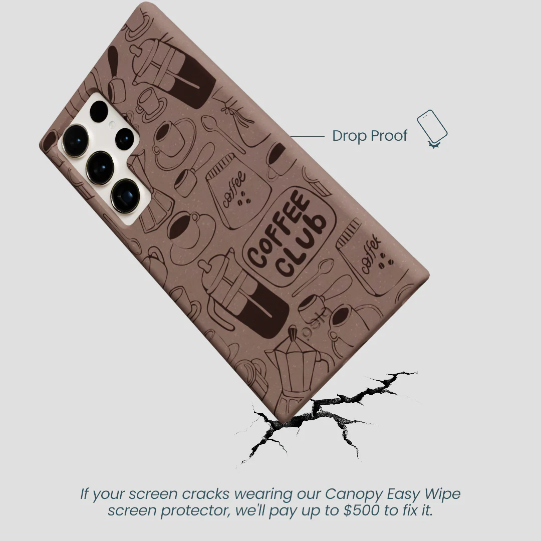 Chocolate Brown Coffee Club Samsung Galaxy S24 Ultra Case - Image 5