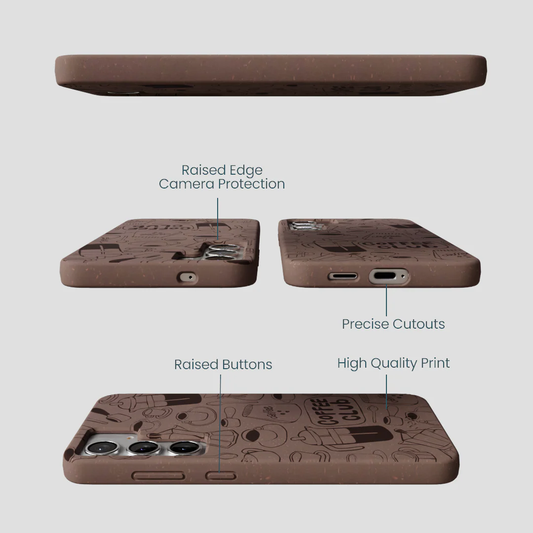 Chocolate Brown Coffee Club Samsung Galaxy S25+(Plus) Case - Image 3