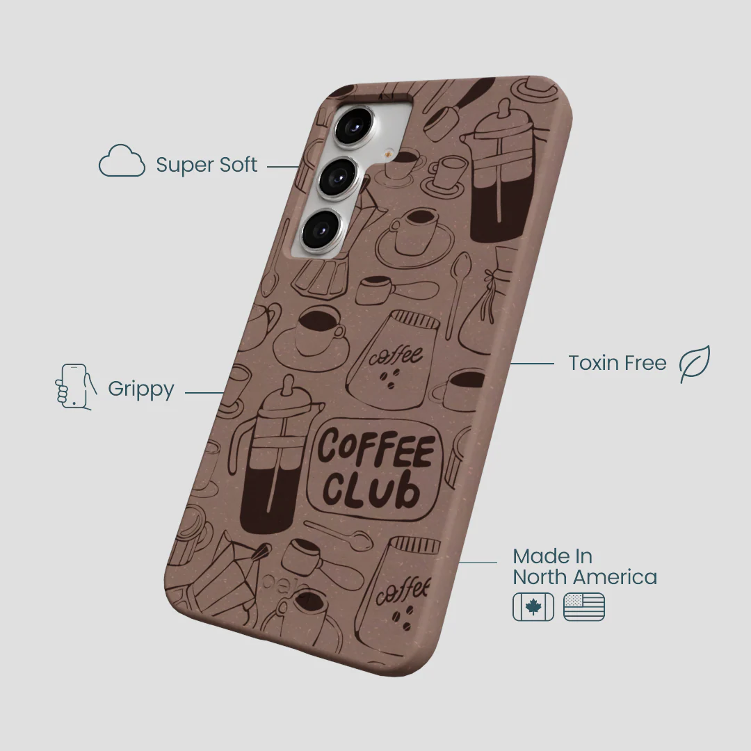 Chocolate Brown Coffee Club Samsung Galaxy S25+(Plus) Case - Image 4