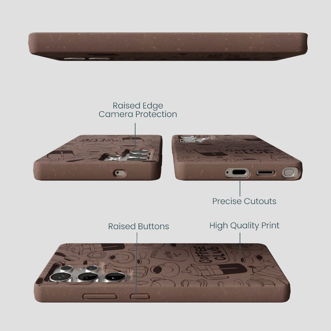 Chocolate Brown Coffee Club Samsung Galaxy S25 Ultra Case - Image 3
