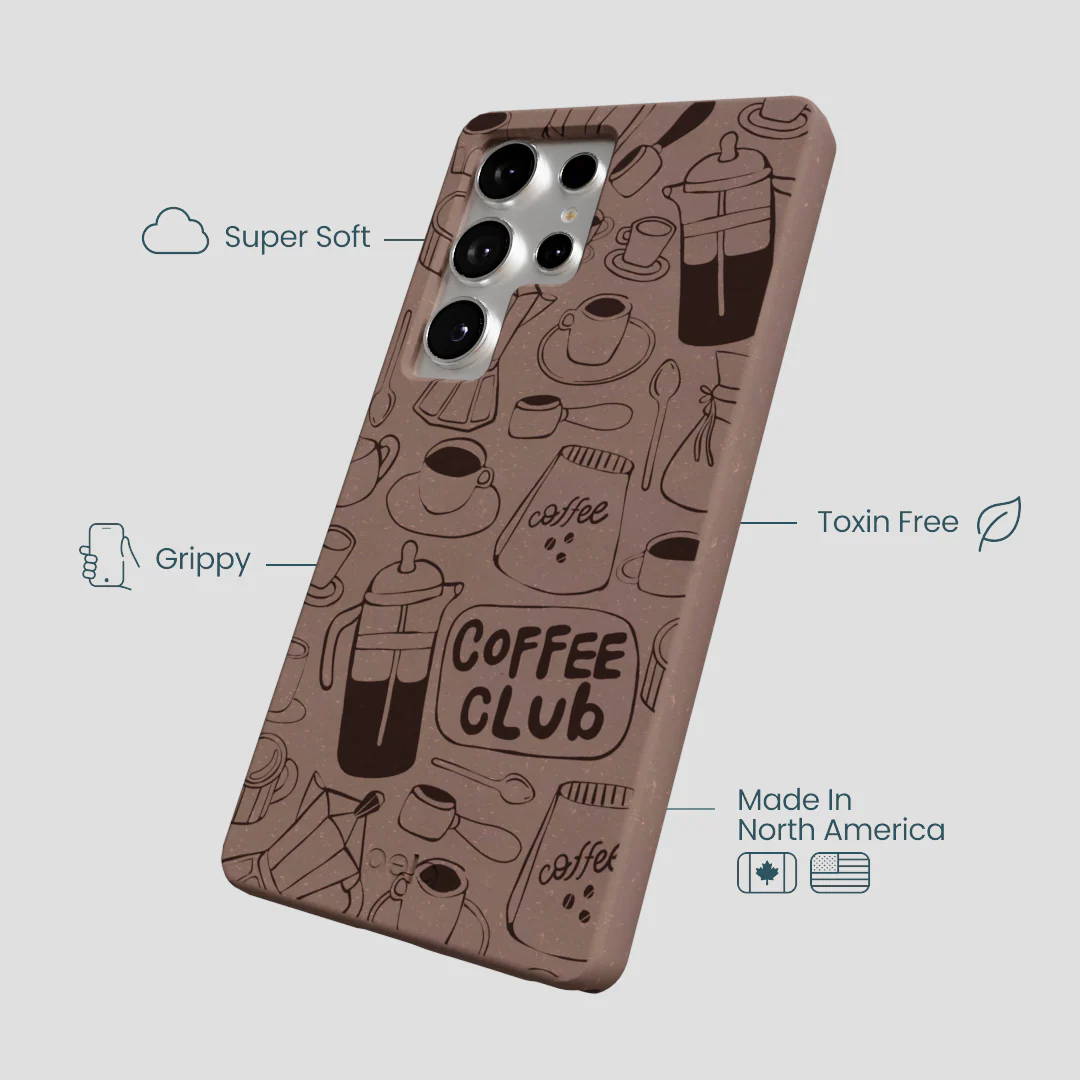 Chocolate Brown Coffee Club Samsung Galaxy S25 Ultra Case - Image 4