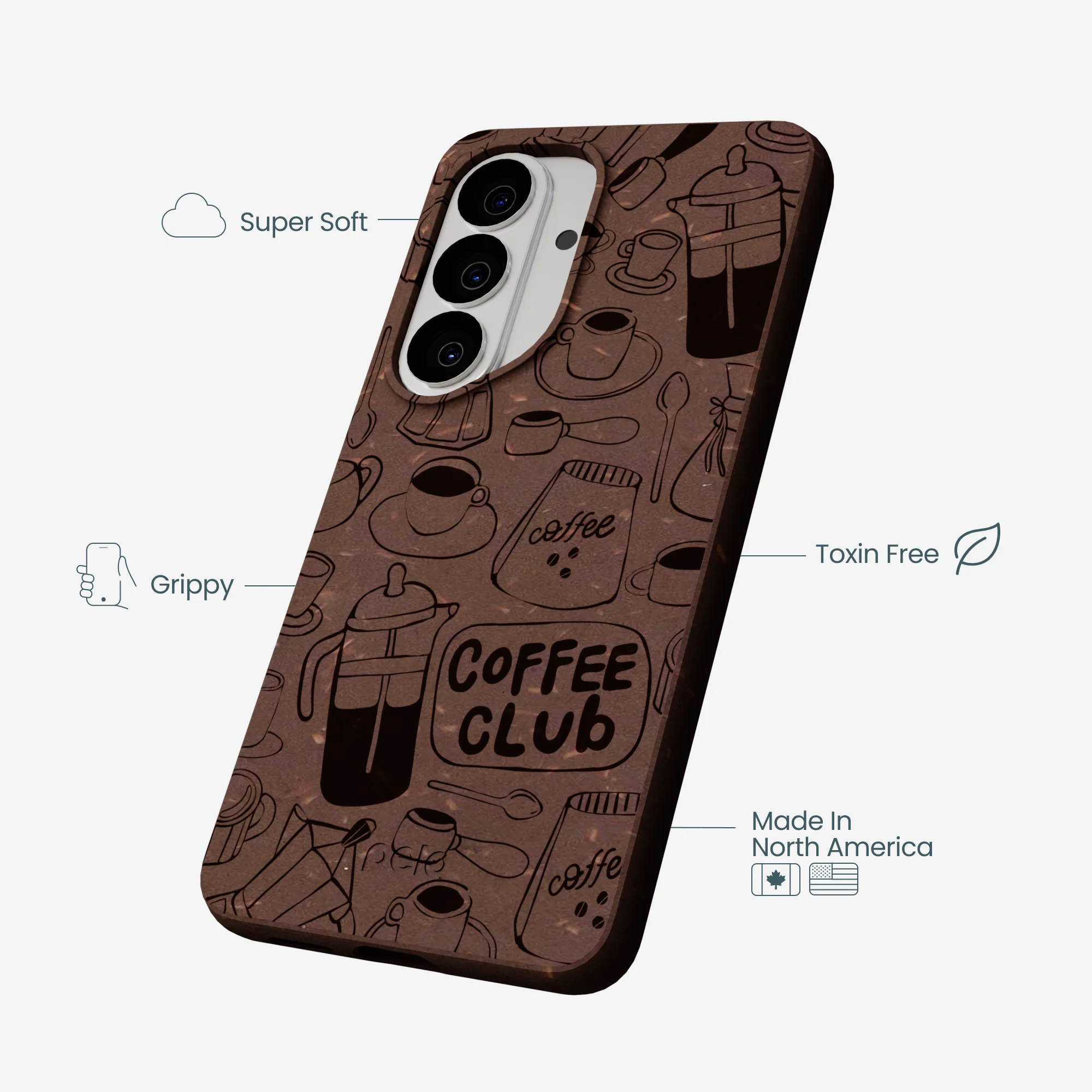 Chocolate Brown Coffee Club Samsung Galaxy S26 Case - Image 4