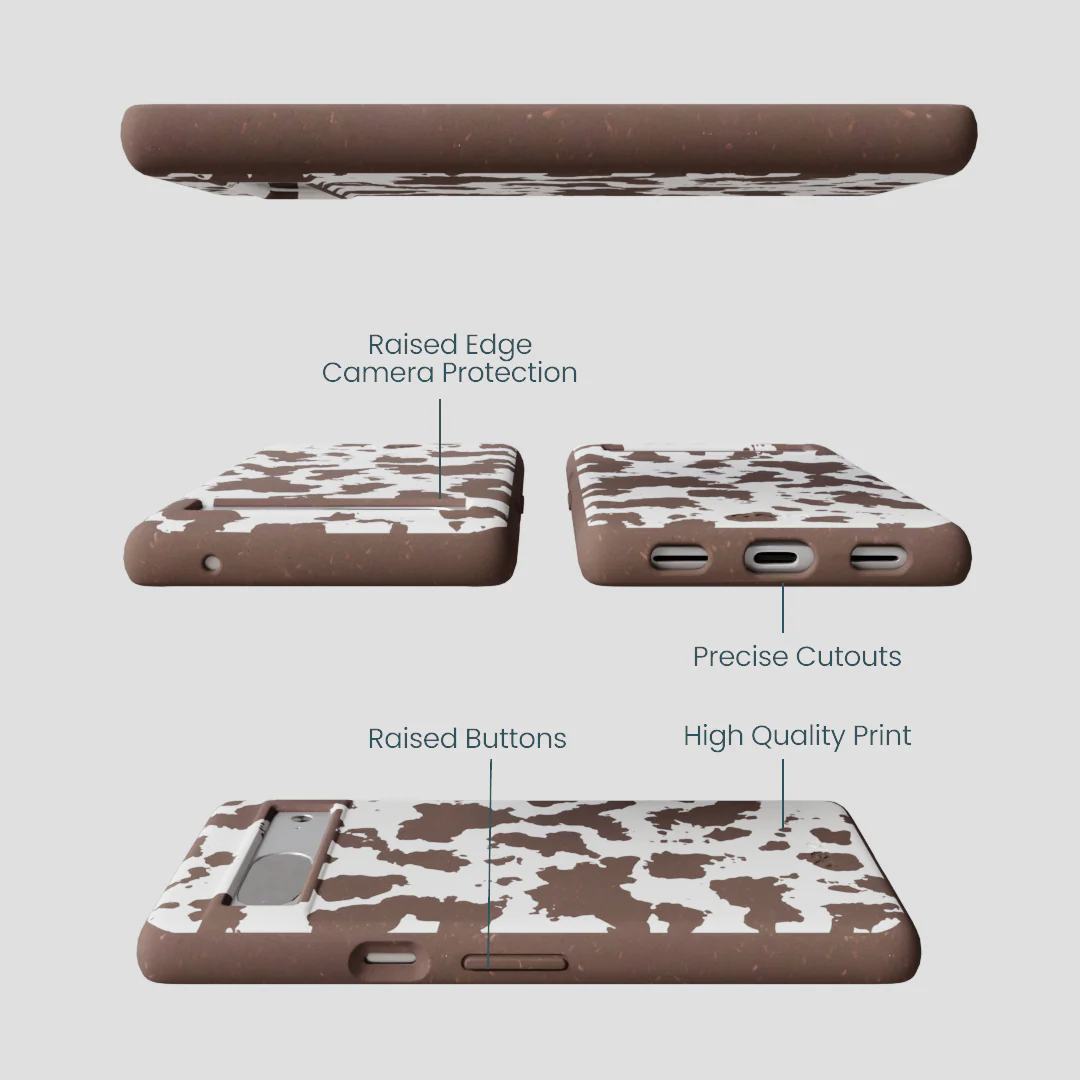 Chocolate Brown Cow Couture Google Pixel 7 Case - Image 3
