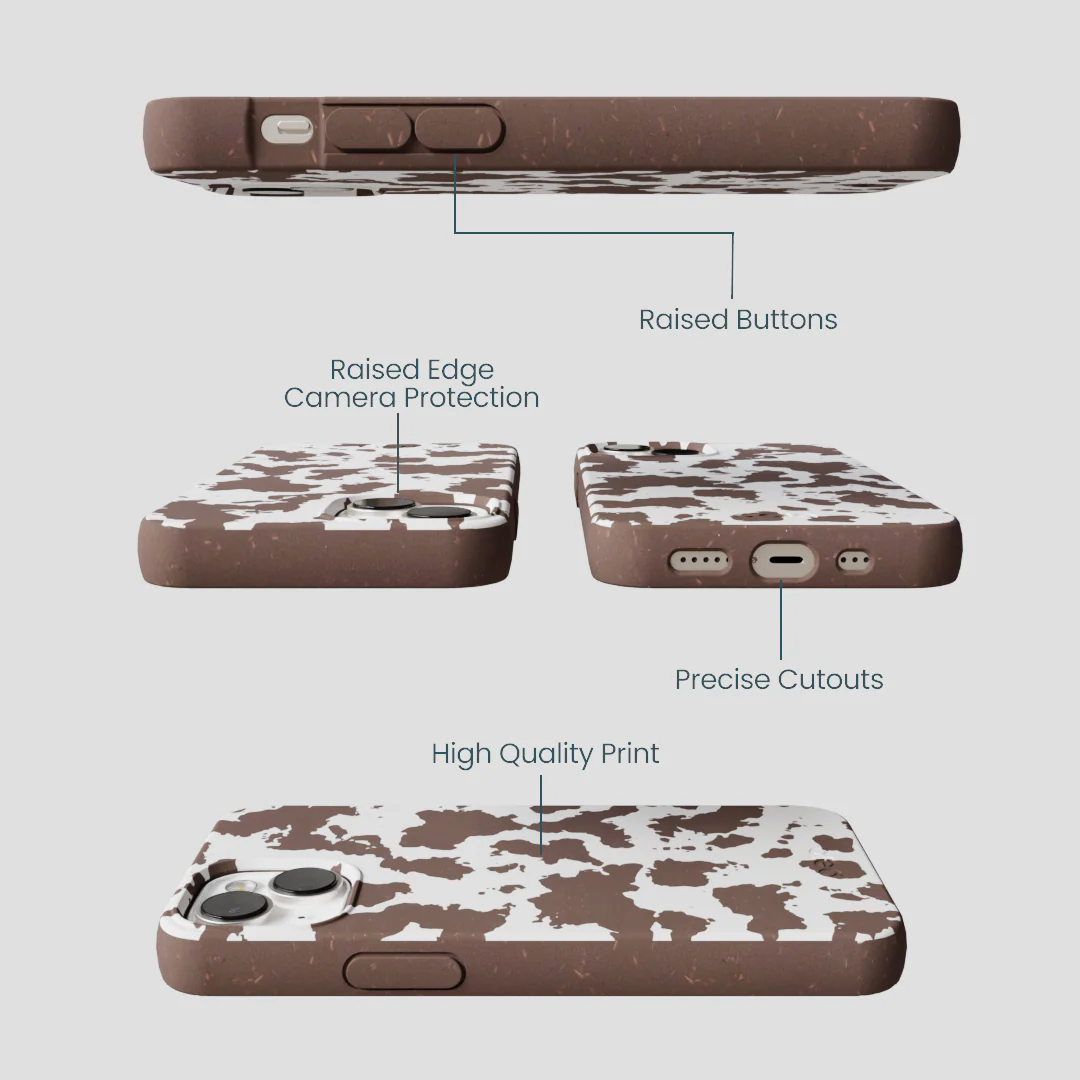 Chocolate Brown Cow Couture iPhone 13 Case - Image 3