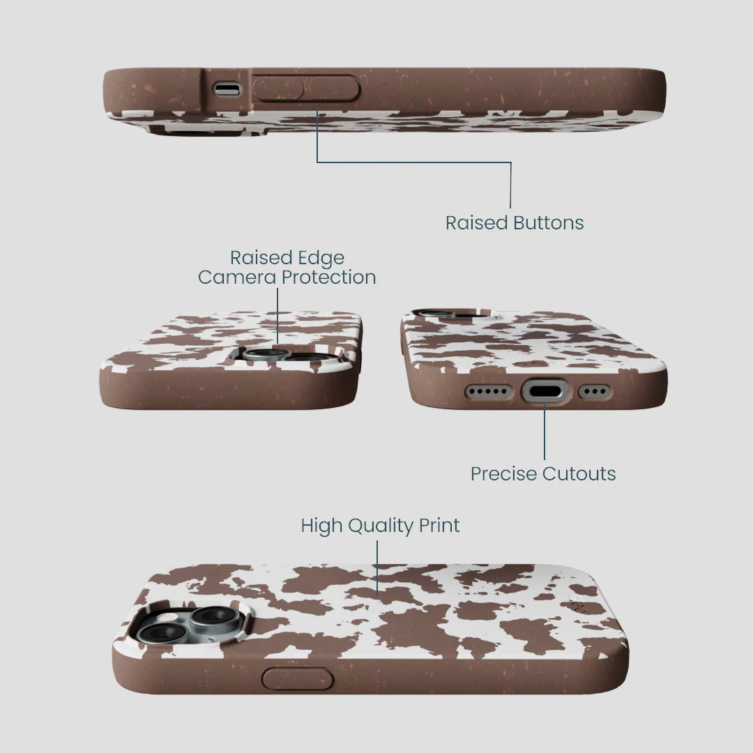 Chocolate Brown Cow Couture iPhone 14 Case - Image 3
