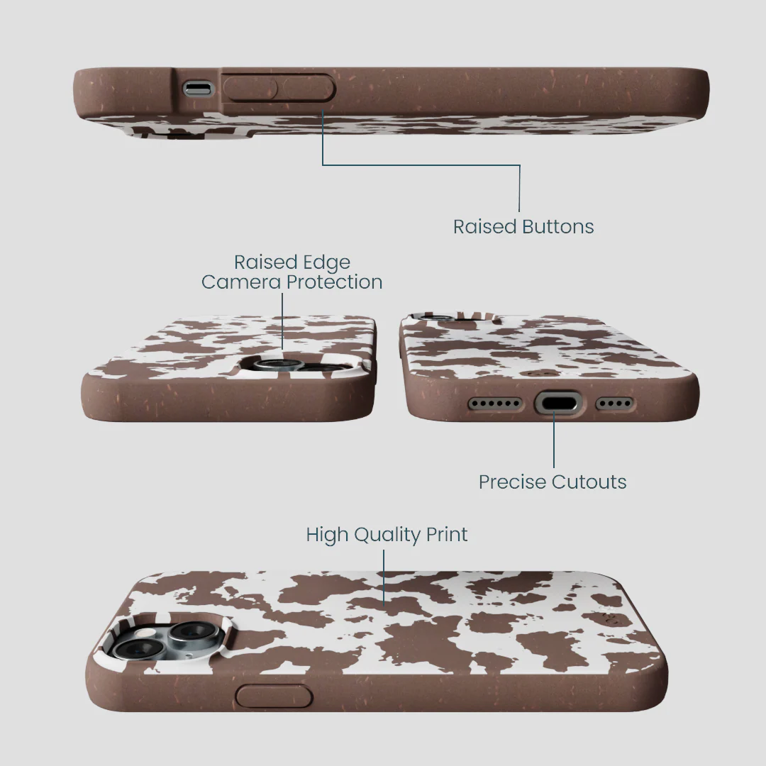 Chocolate Brown Cow Couture iPhone 14 Plus Case - Image 3