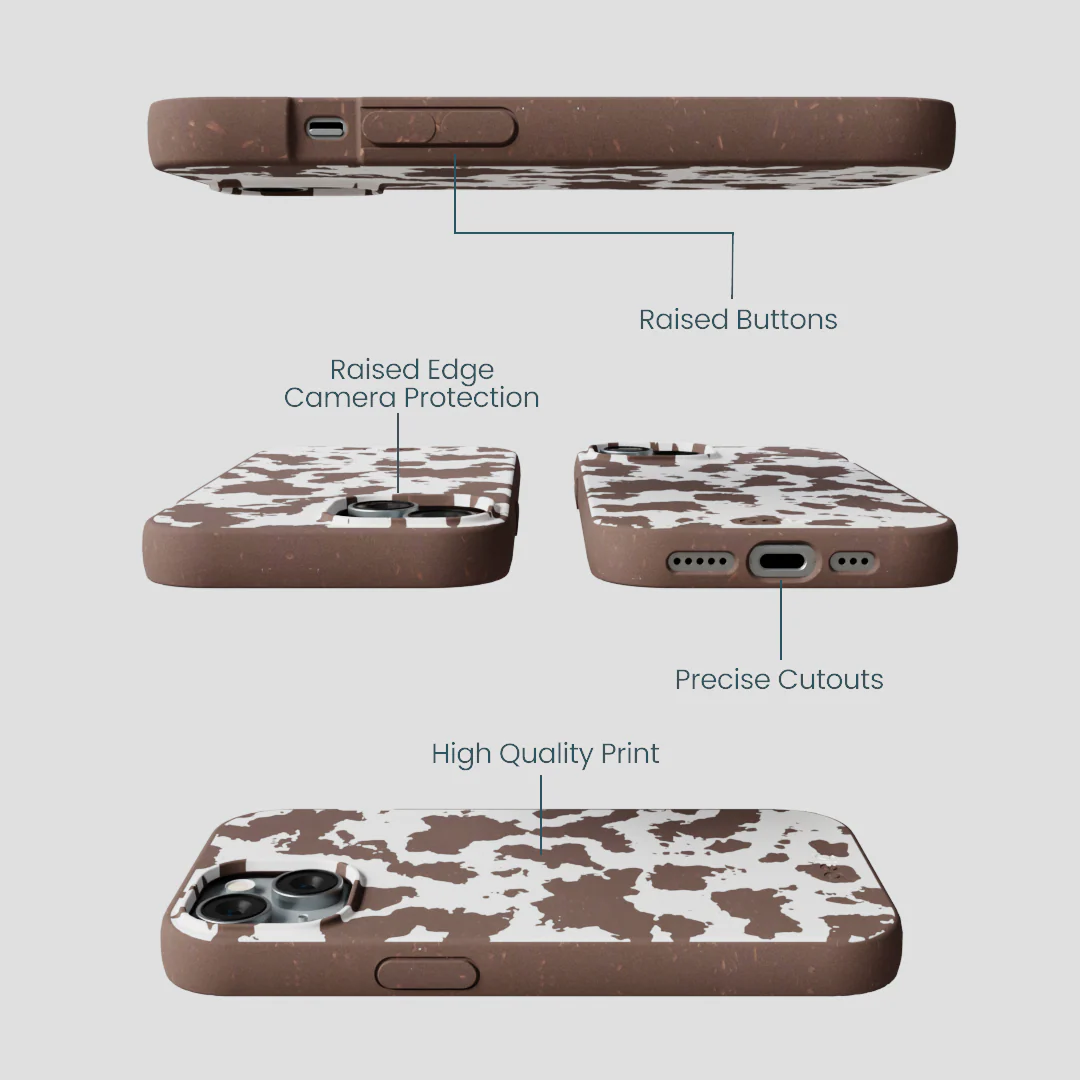 Chocolate Brown Cow Couture iPhone 15 Case - Image 3