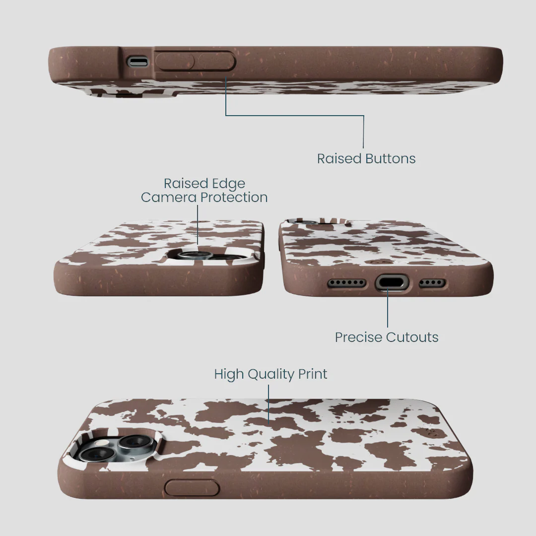Chocolate Brown Cow Couture iPhone 15 Plus Case - Image 3
