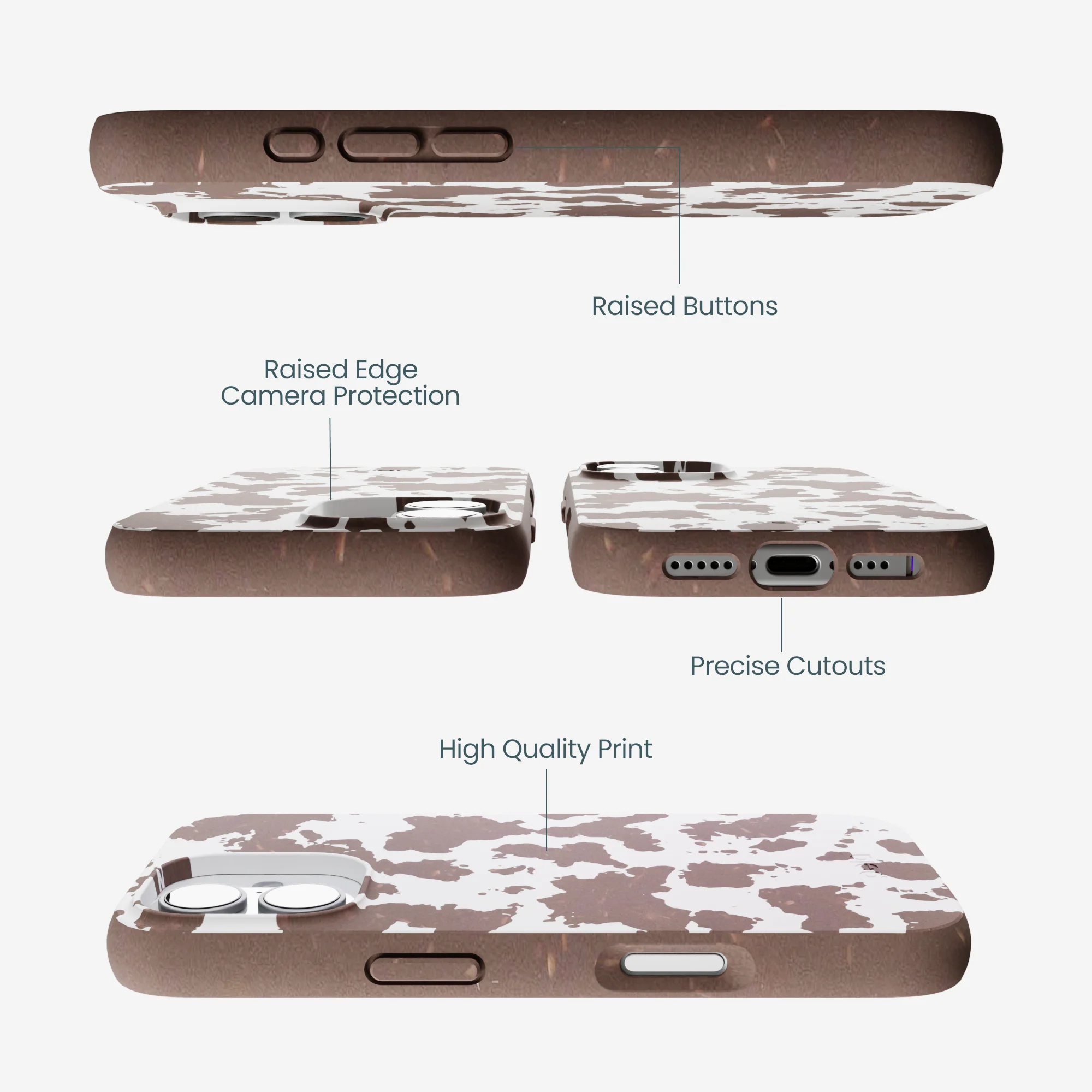 Chocolate Brown Cow Couture iPhone 17 Case - Image 3