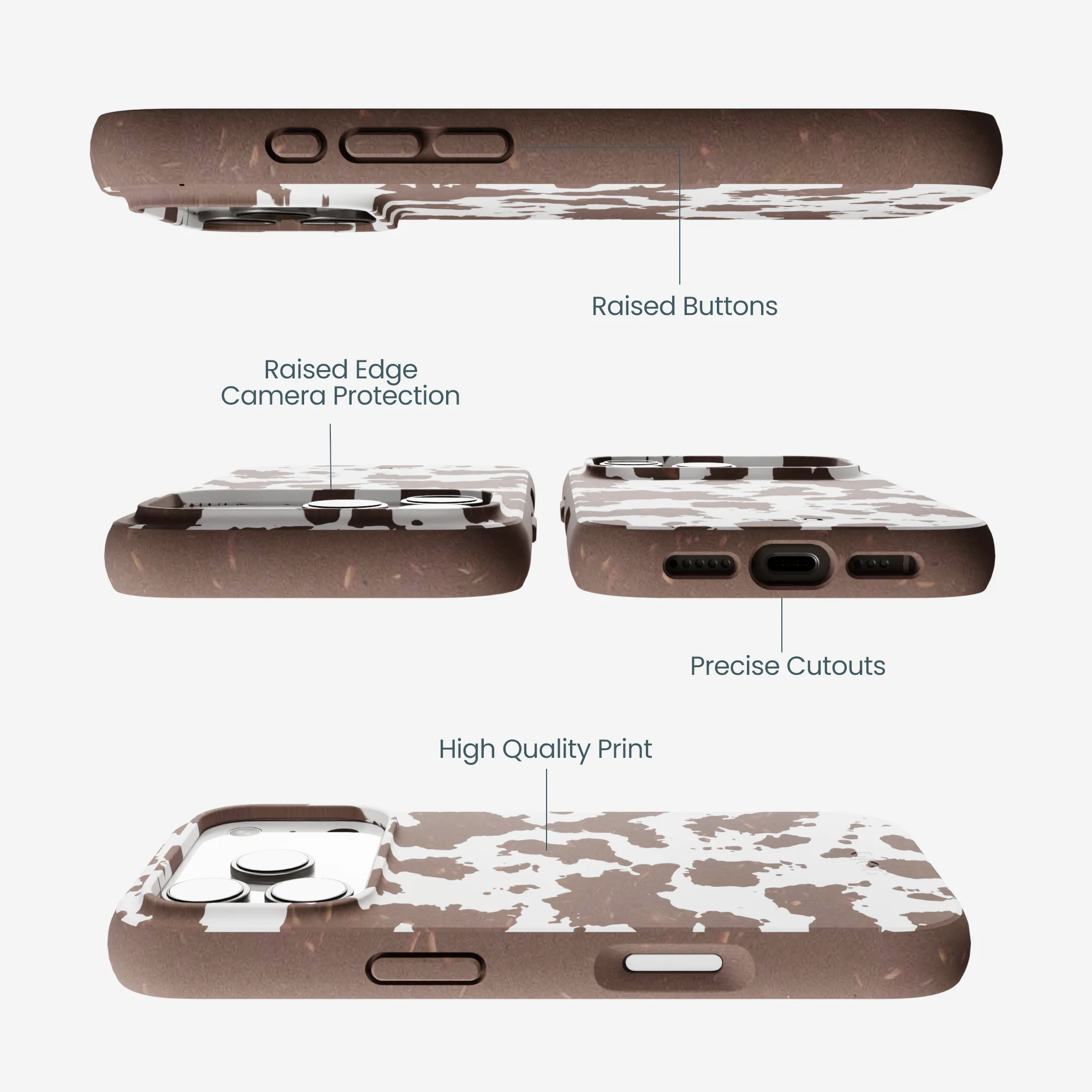 Chocolate Brown Cow Couture iPhone 17 Pro Case - Image 3