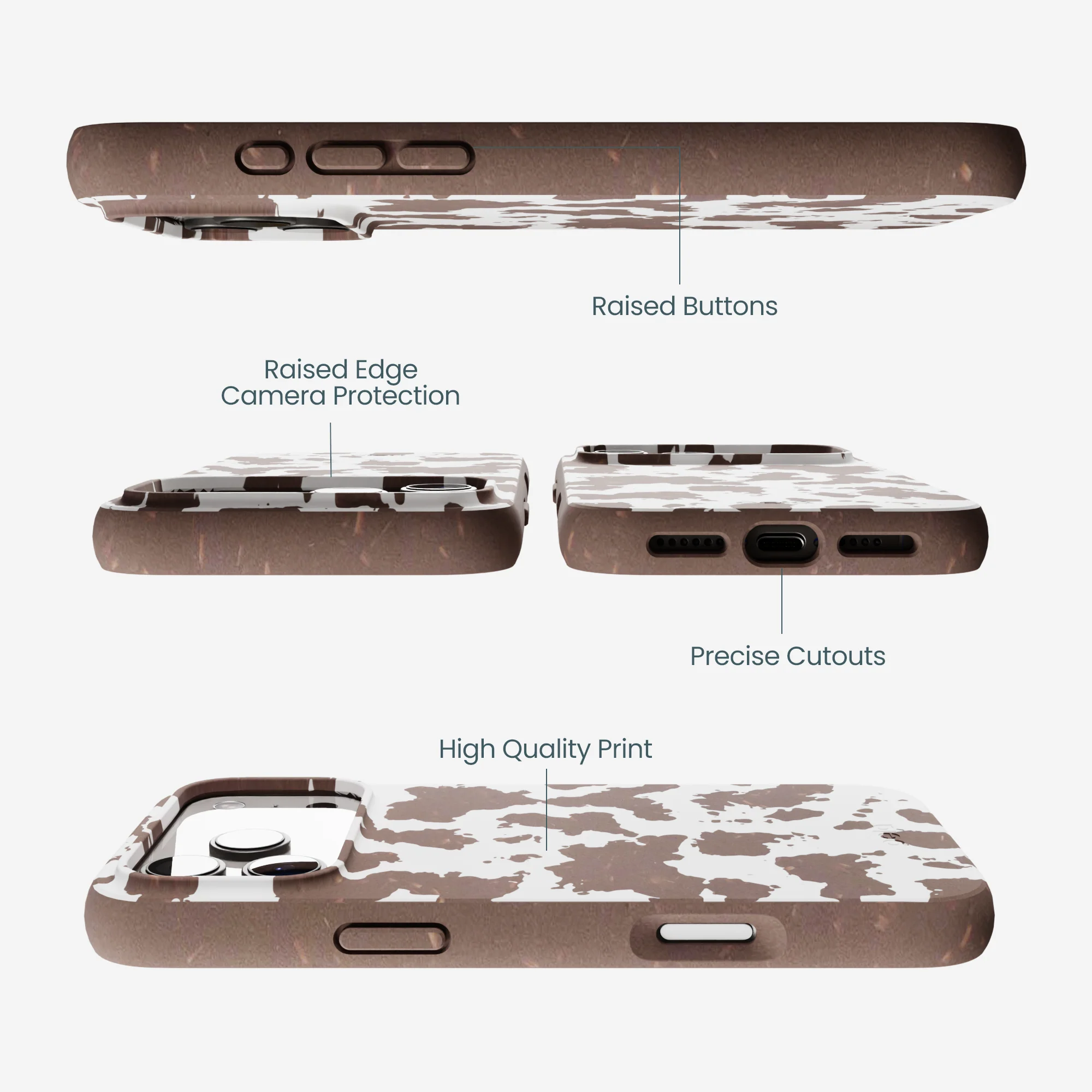 Chocolate Brown Cow Couture iPhone 17 Pro Max Case - Image 3