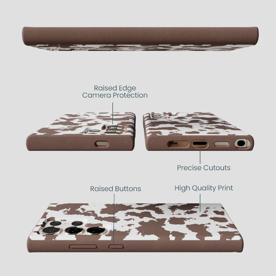 Chocolate Brown Cow Couture Samsung Galaxy S24 Ultra Case - Image 3