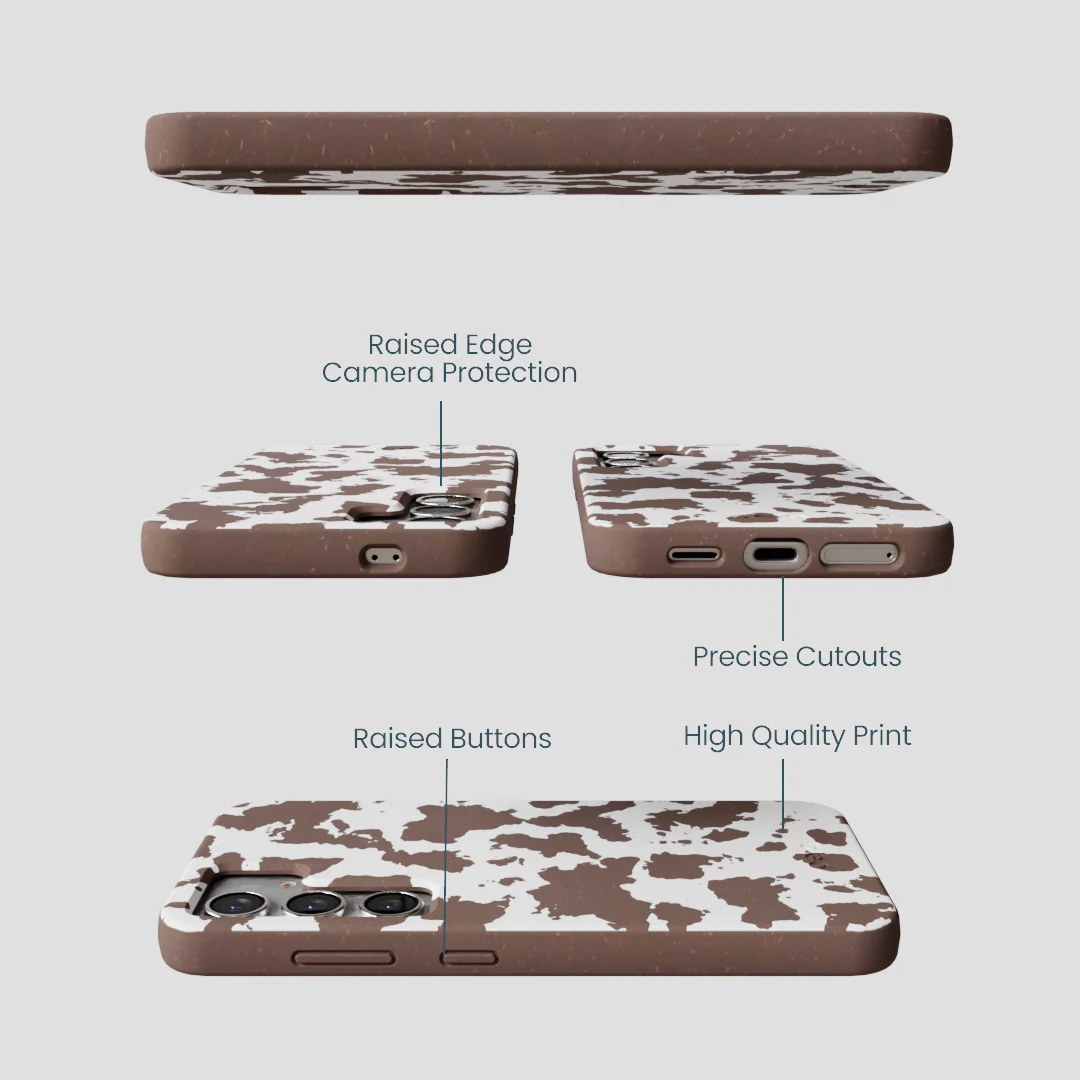 Chocolate Brown Cow Couture Samsung Galaxy S25 Case - Image 3