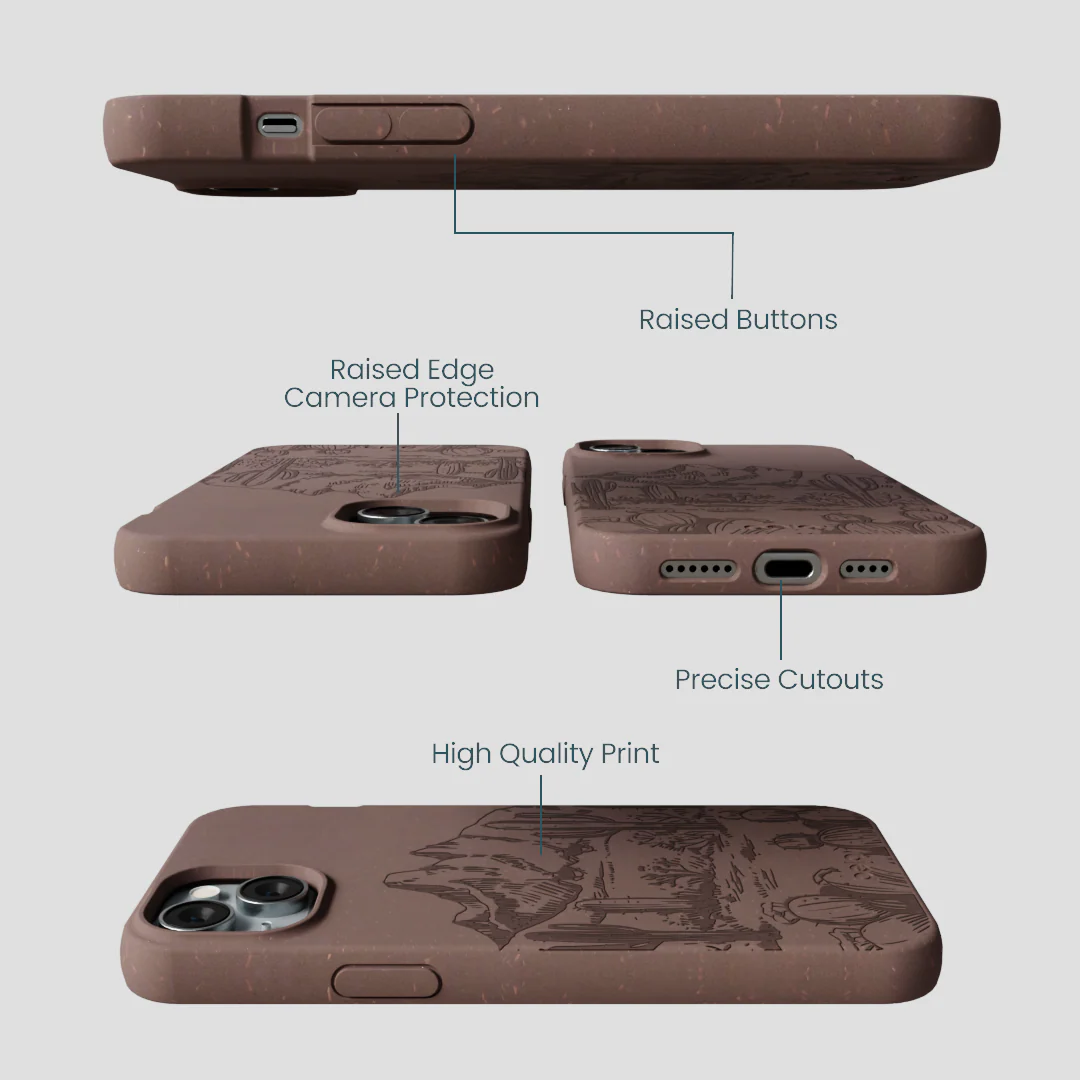 Chocolate Brown Desert Run iPhone 14 Plus Case - Image 3