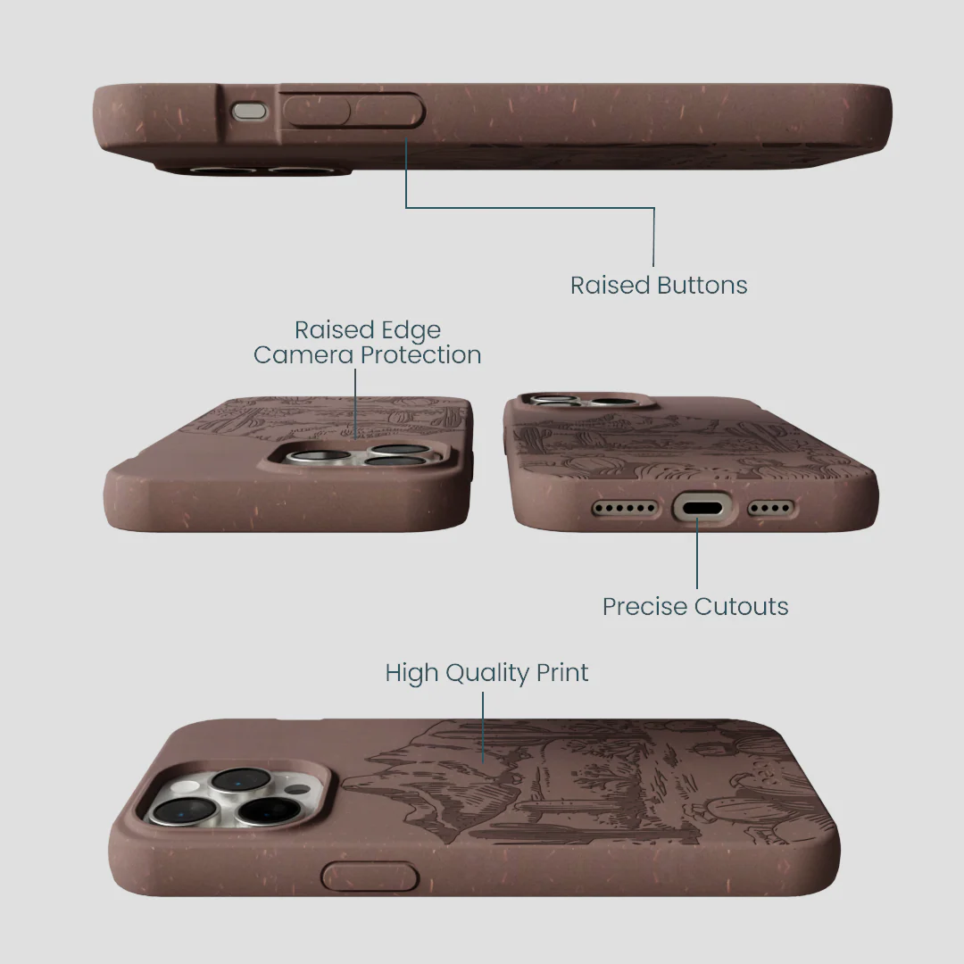 Chocolate Brown Desert Run iPhone 14 Pro Max Case - Image 3