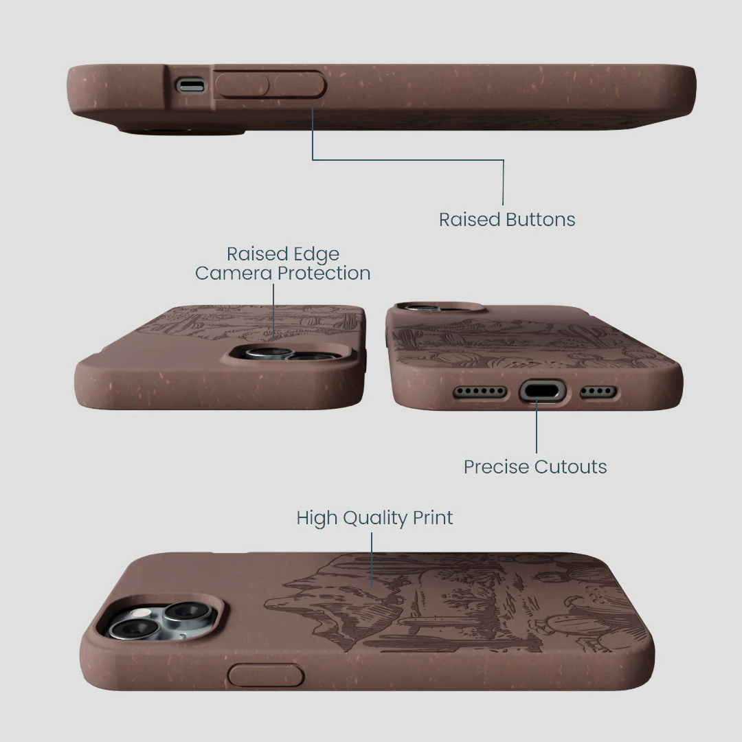 Chocolate Brown Desert Run iPhone 15 Plus Case - Image 3