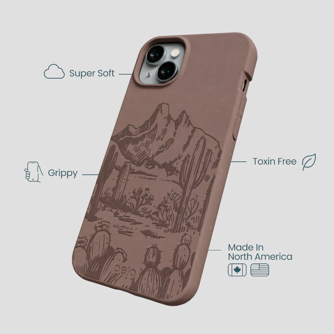 Chocolate Brown Desert Run iPhone 15 Plus Case - Image 4