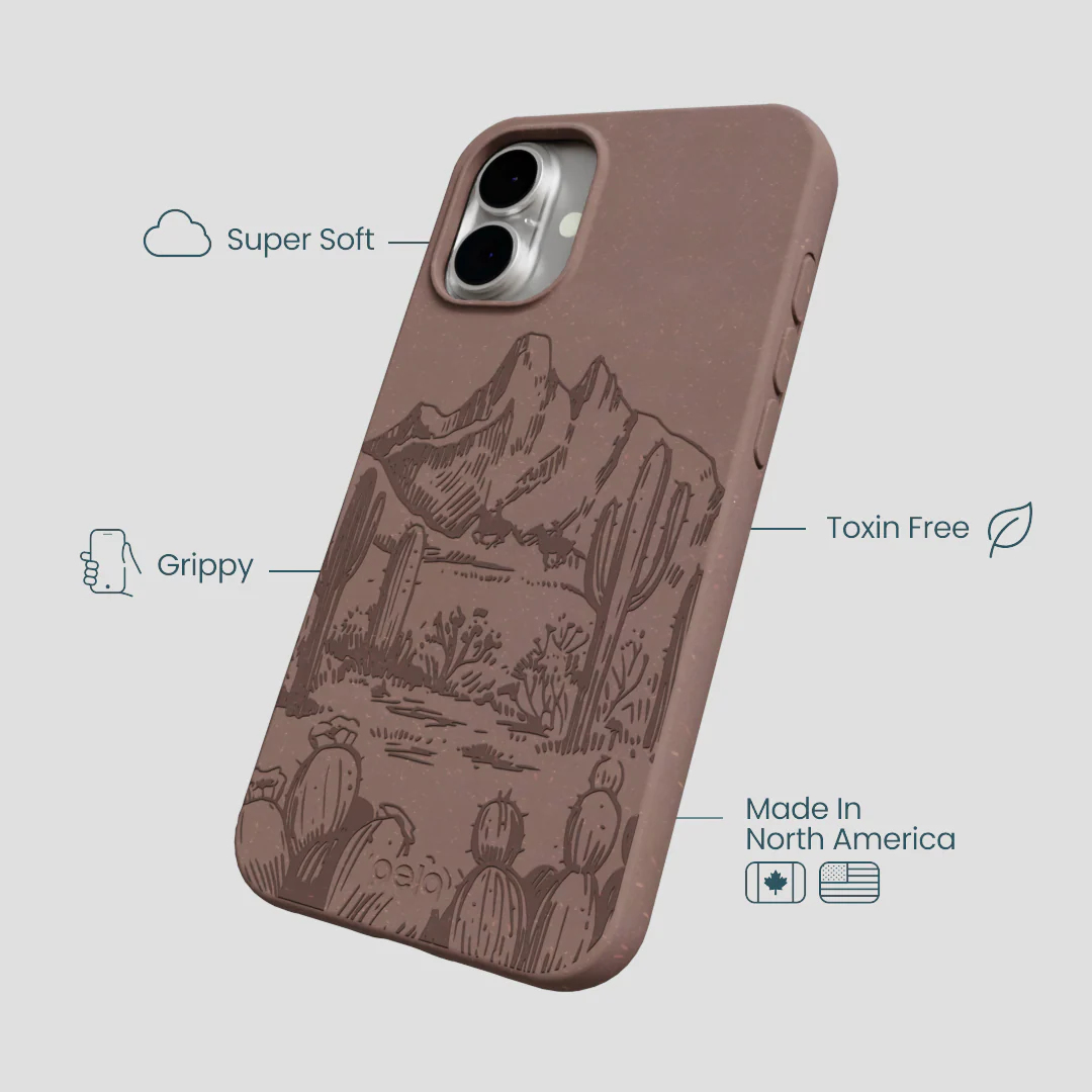 Chocolate Brown Desert Run iPhone 16 Plus Case - Image 4