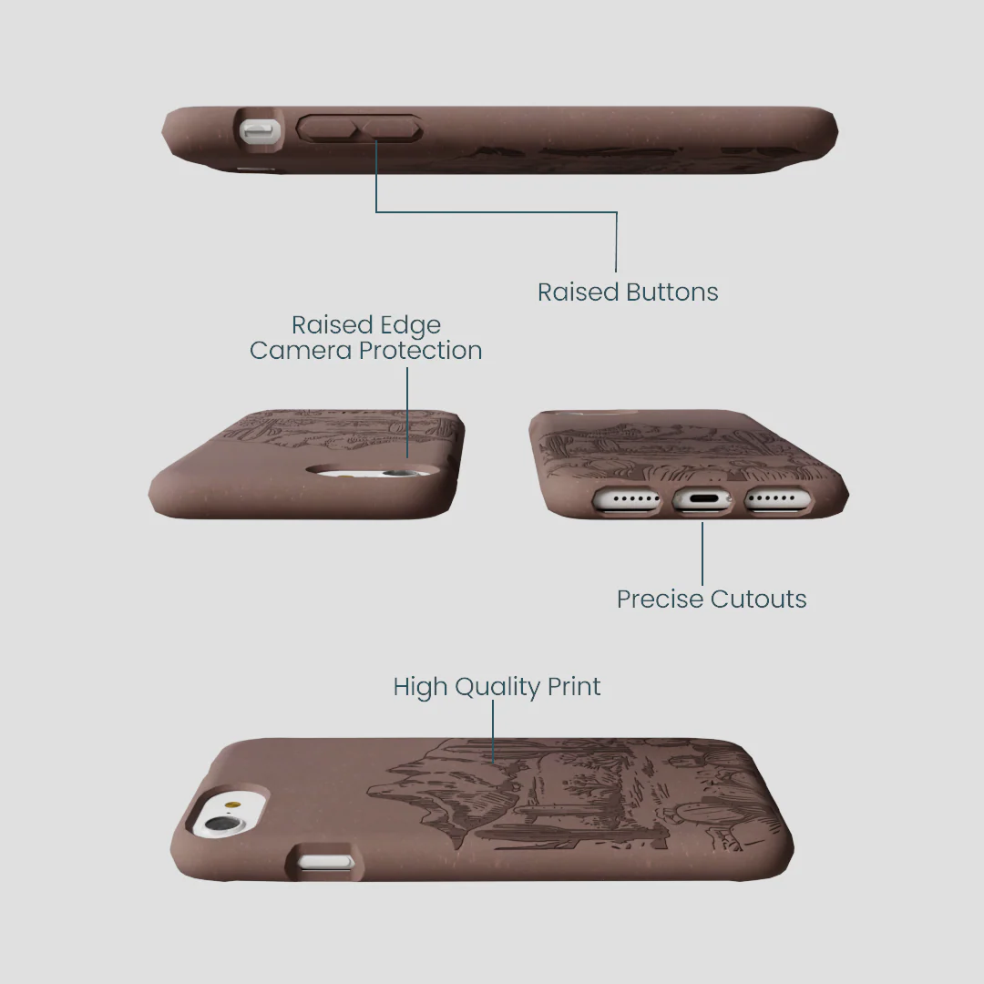 Chocolate Brown Desert Run iPhone 6/6s/7/8/SE Case - Image 3